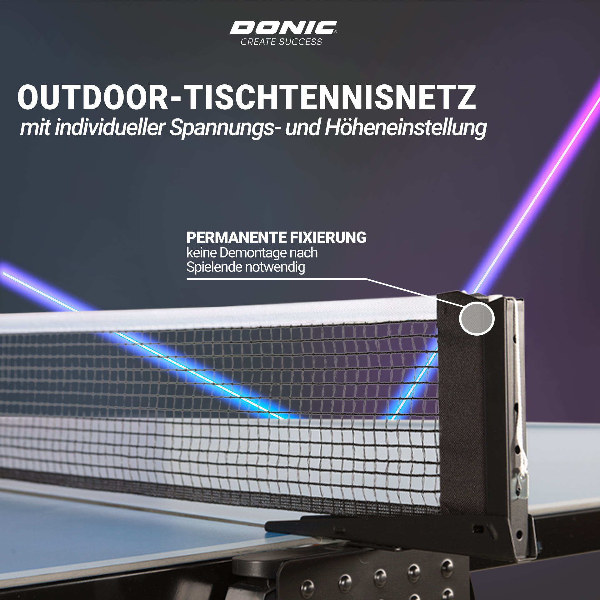 DONIC Outdoor Roller 800 -5, blau, Tischtennisnetz