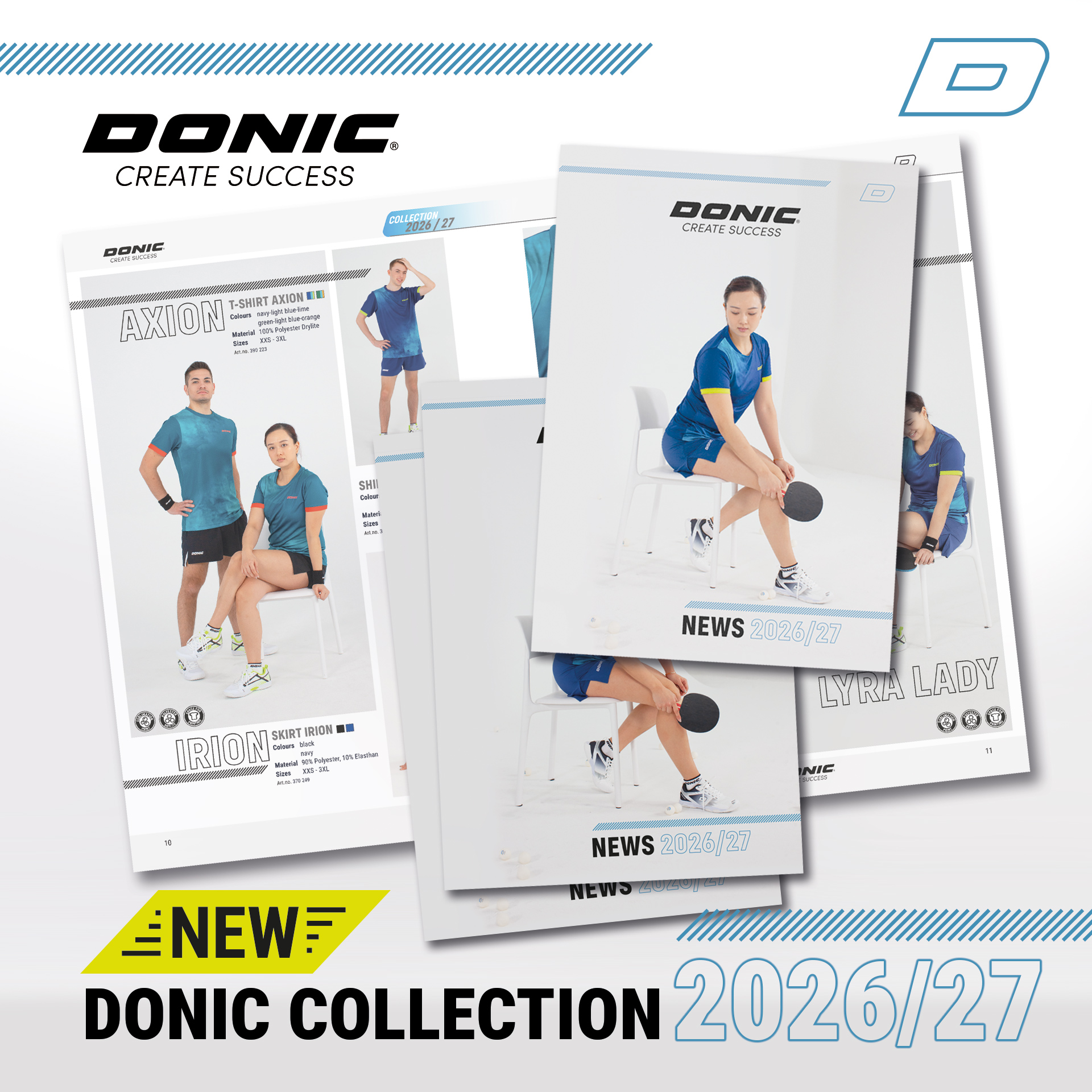 Textil Artikelneuheiten DONIC 2026 2027