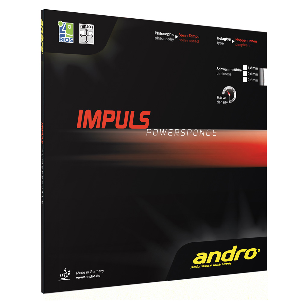 3104 Tischtennis Belag andro Impuls Powersponge Cover