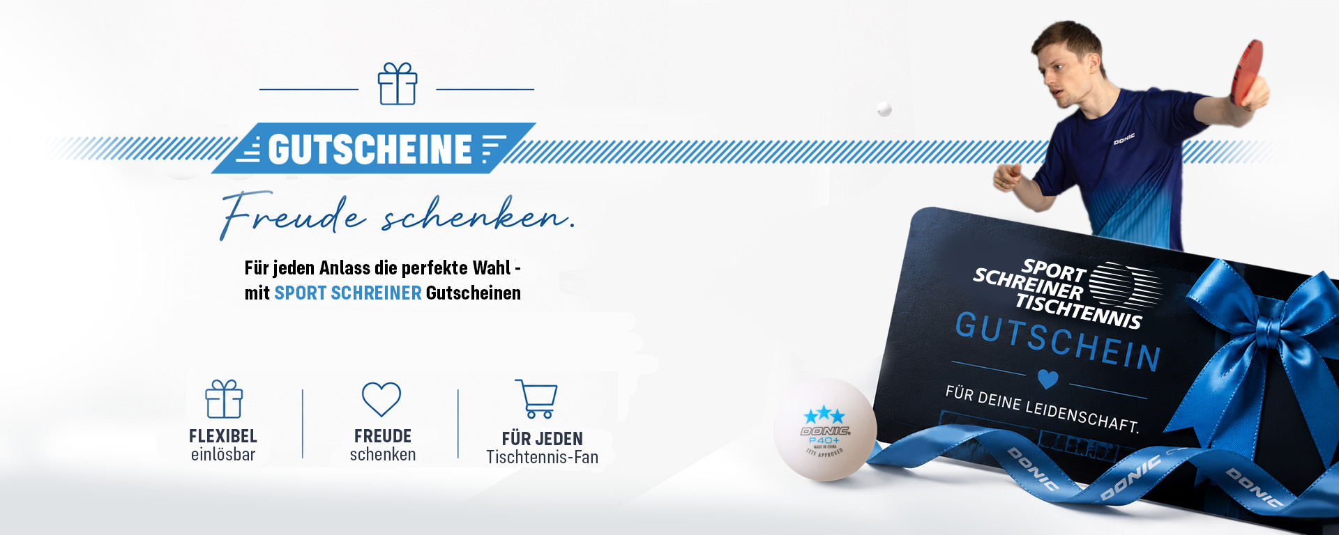 Geschenk Gutscheine Tischtennis Zubehör bedarf