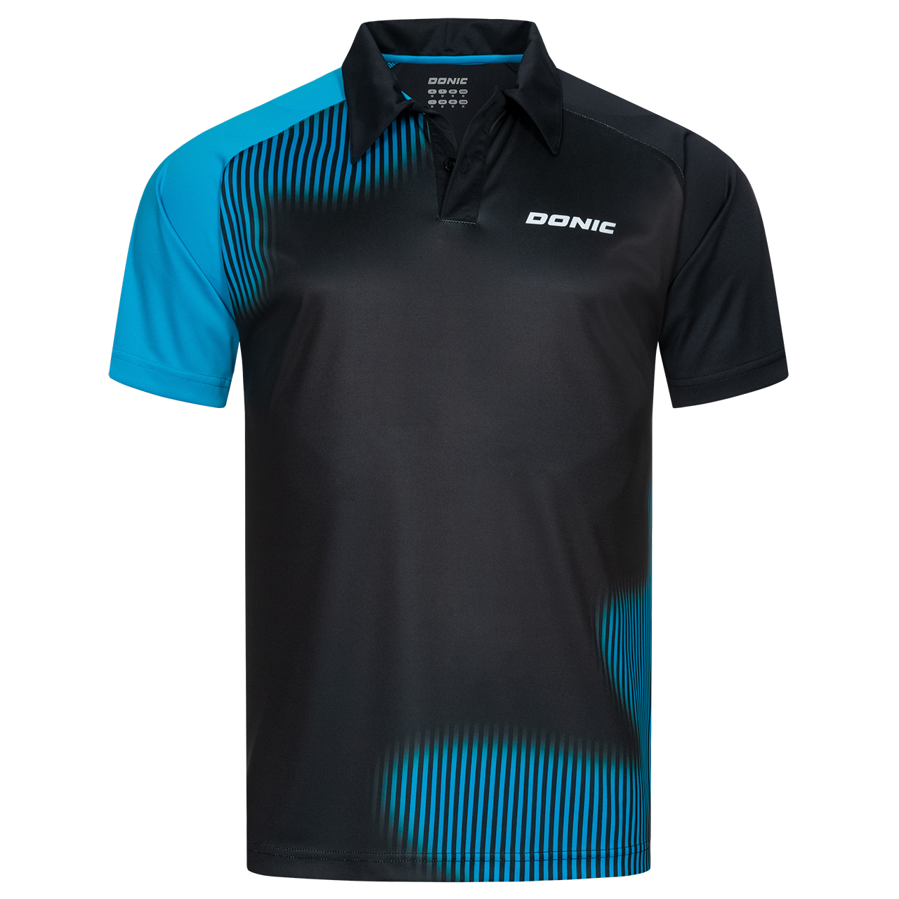 donic-polo_caliber-black-cyan-front-stills-web DONIC Poloshirt Caliber schwarz/cyan