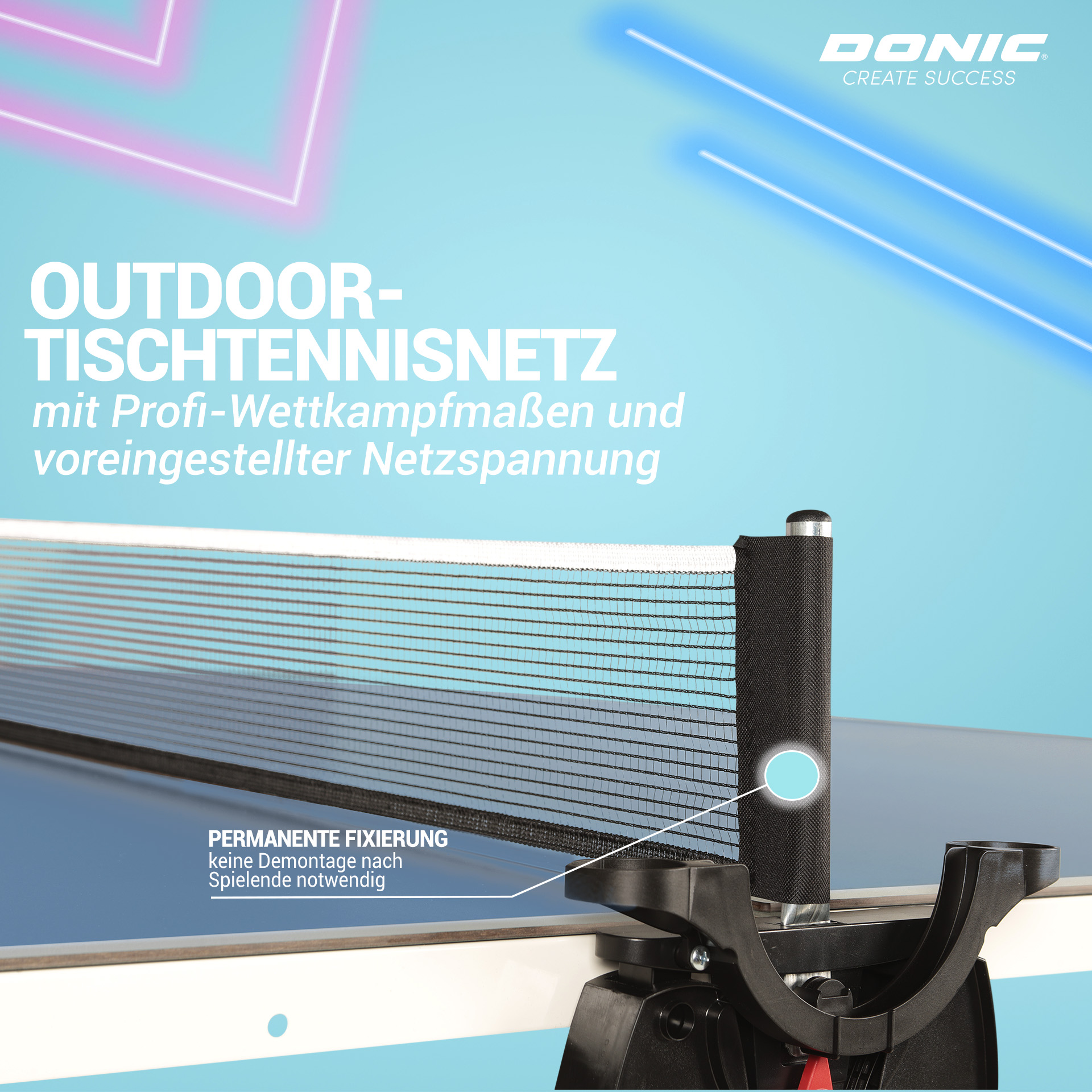 DONIC Outdoor Roller Fun, blau, Outdoor-Tischtennisnetz