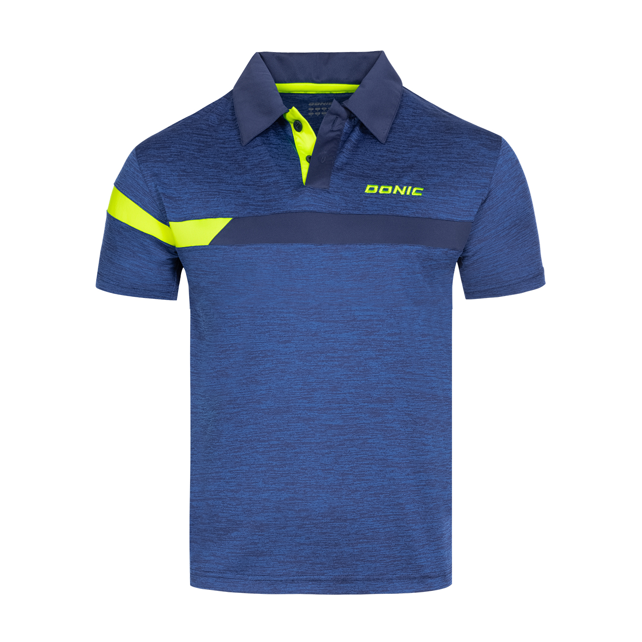 Tischtennis DONIC Poloshirt Stripes blau Brust