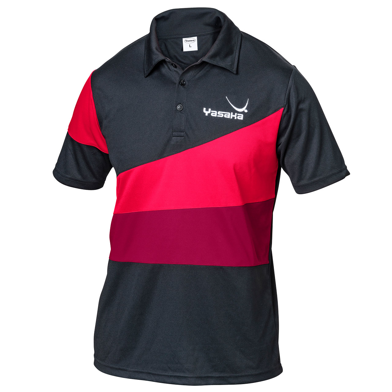 yasaka-poloshirt_castor_black_red-web Tischtennis Hemd YASAKA Hemd Castor schwarz/rot