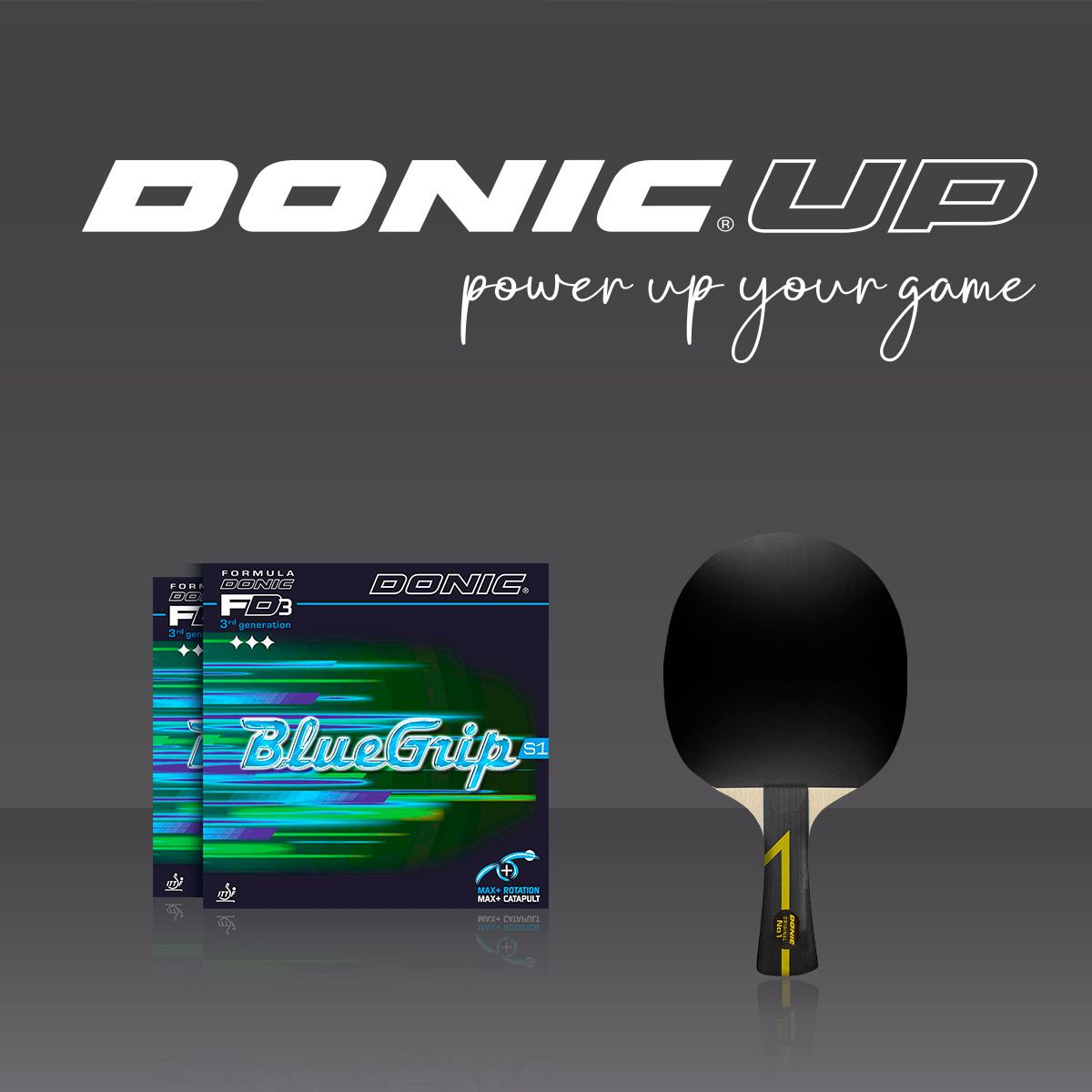 Bundle DONIC ORIGINAL NO. 1 konkav mit BLUEGRIP S1 Belägen