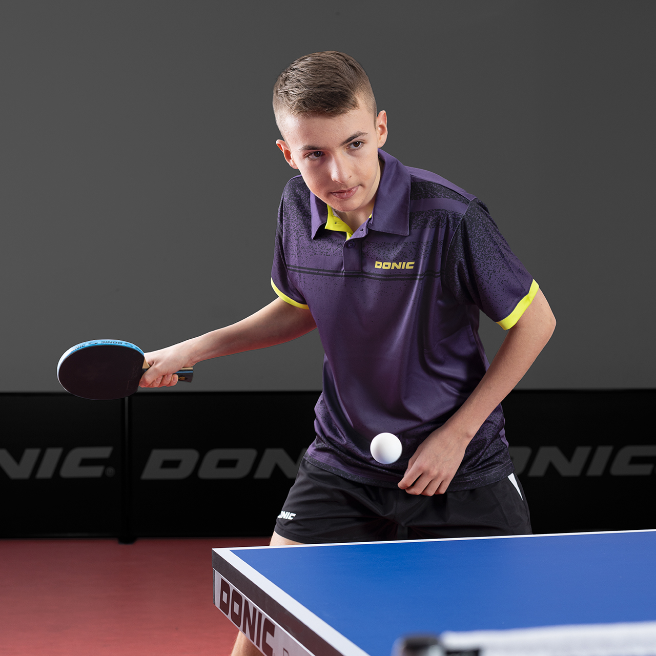 DONIC Poloshirt Rafter grape/anthrazit player