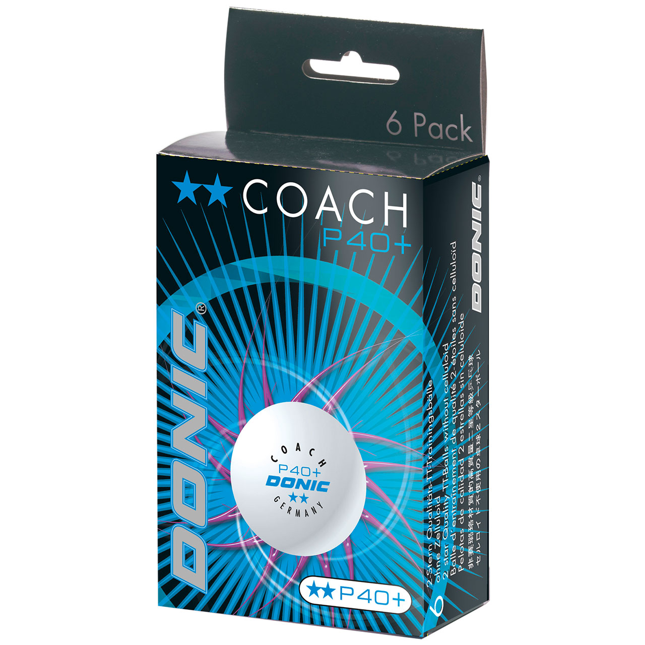 donic-ball_coach_2_star_P_40_plus-6-pack_white-web Tischtennis Trainingsball DONIC Coach P40+ ** Cell-Free 6er Karton