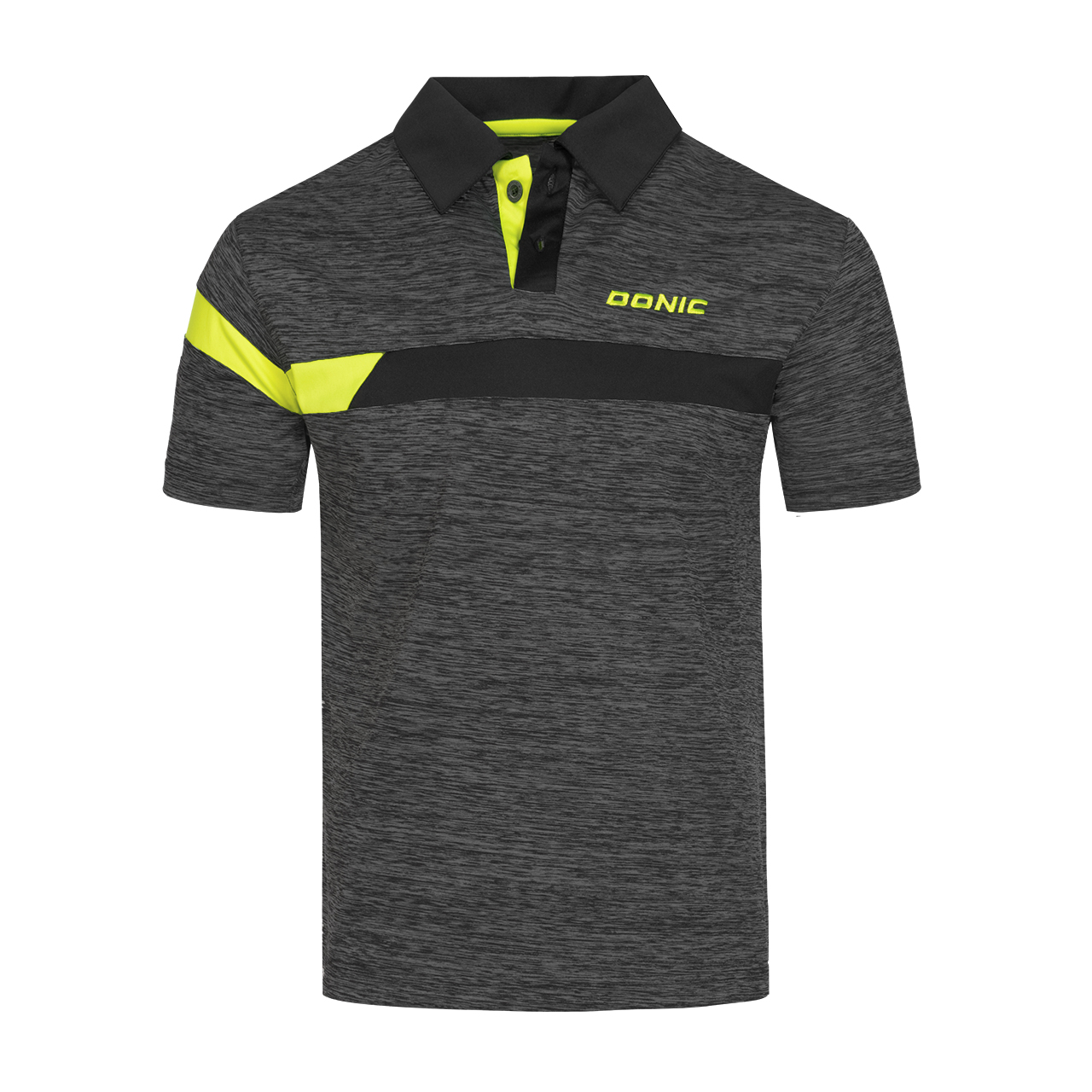 Tischtennis DONIC Poloshirt Stripes schwarz Brust