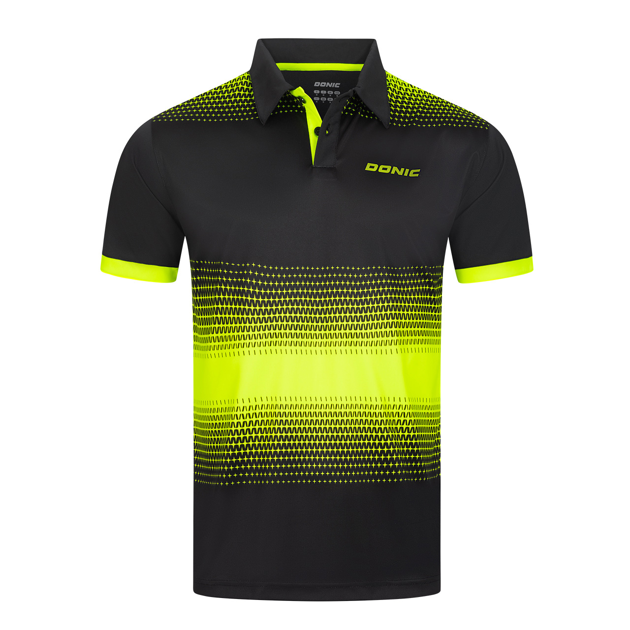 donic-poloshirt_push-yellow-front-web DONIC Poloshirt Push schwarz/gelb Brust