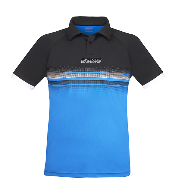 DONIC Polo-Shirt Draftflex schwarz/divablau 