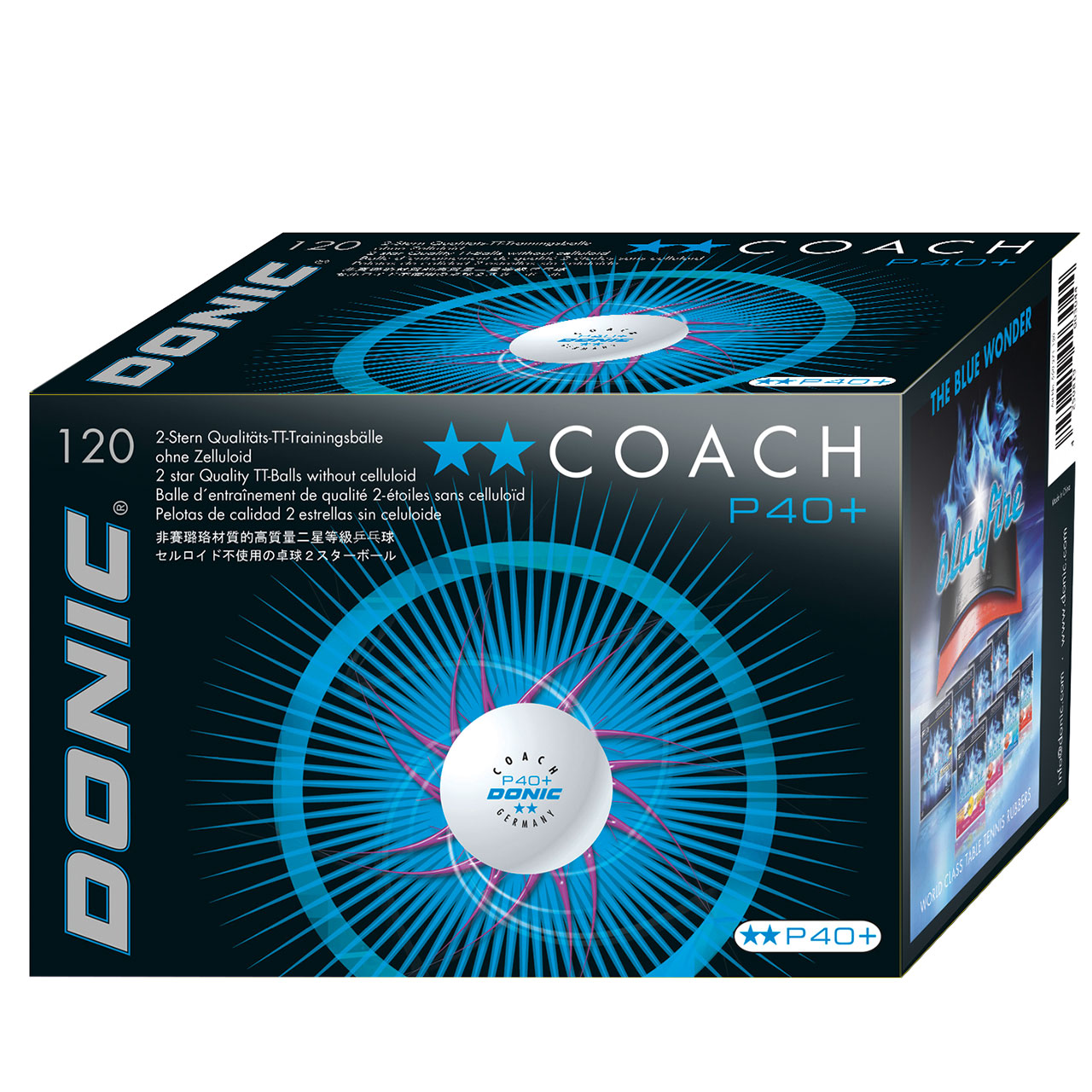 donic-ball_coach_2_star_P_40_plus-120-pack_white-web Tischtennis Trainingsball DONIC Coach P40+ ** Cell-Free 120er Karton weiß