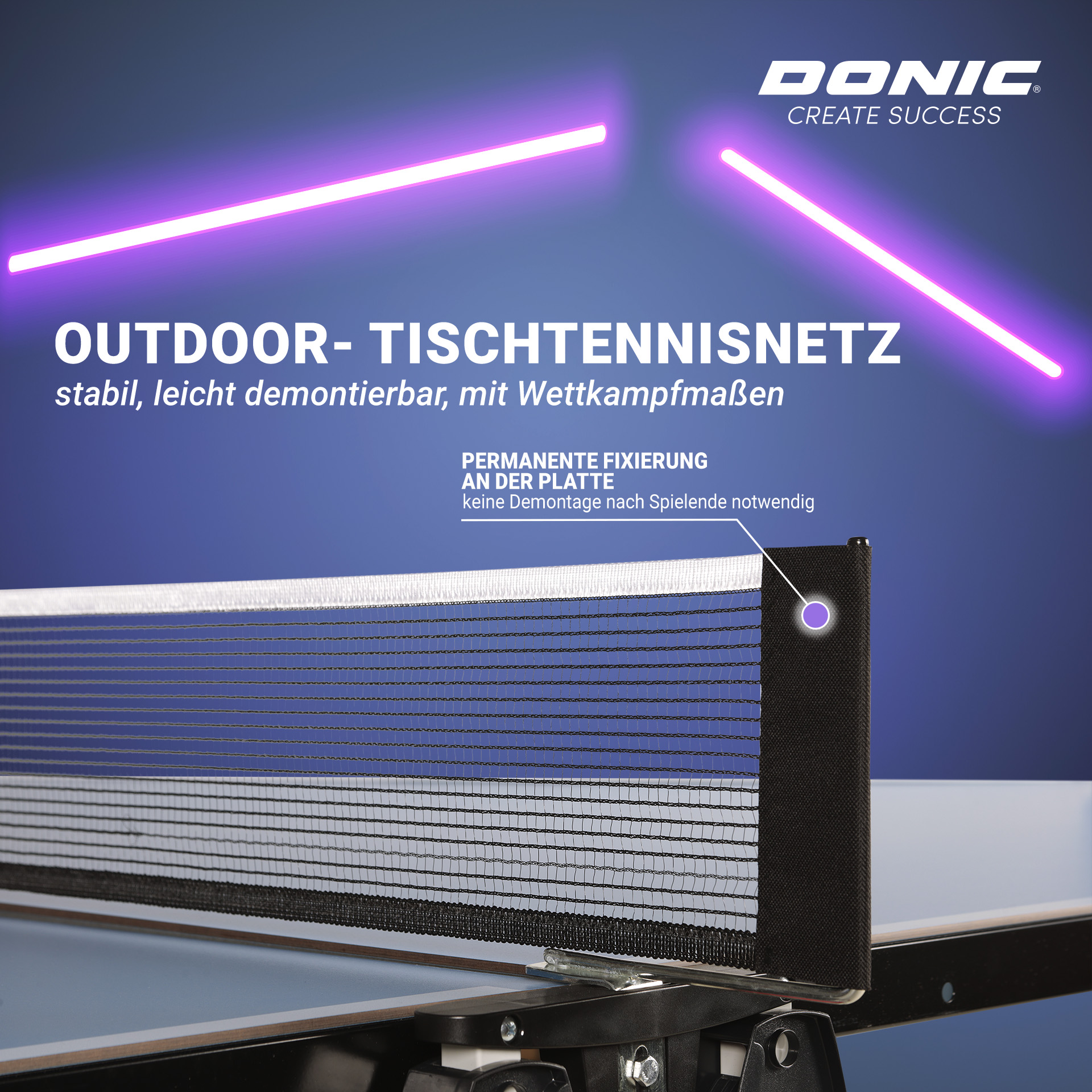 DONIC Outdoor Roller 400, blau, Outdoor-Tischtennisnetz