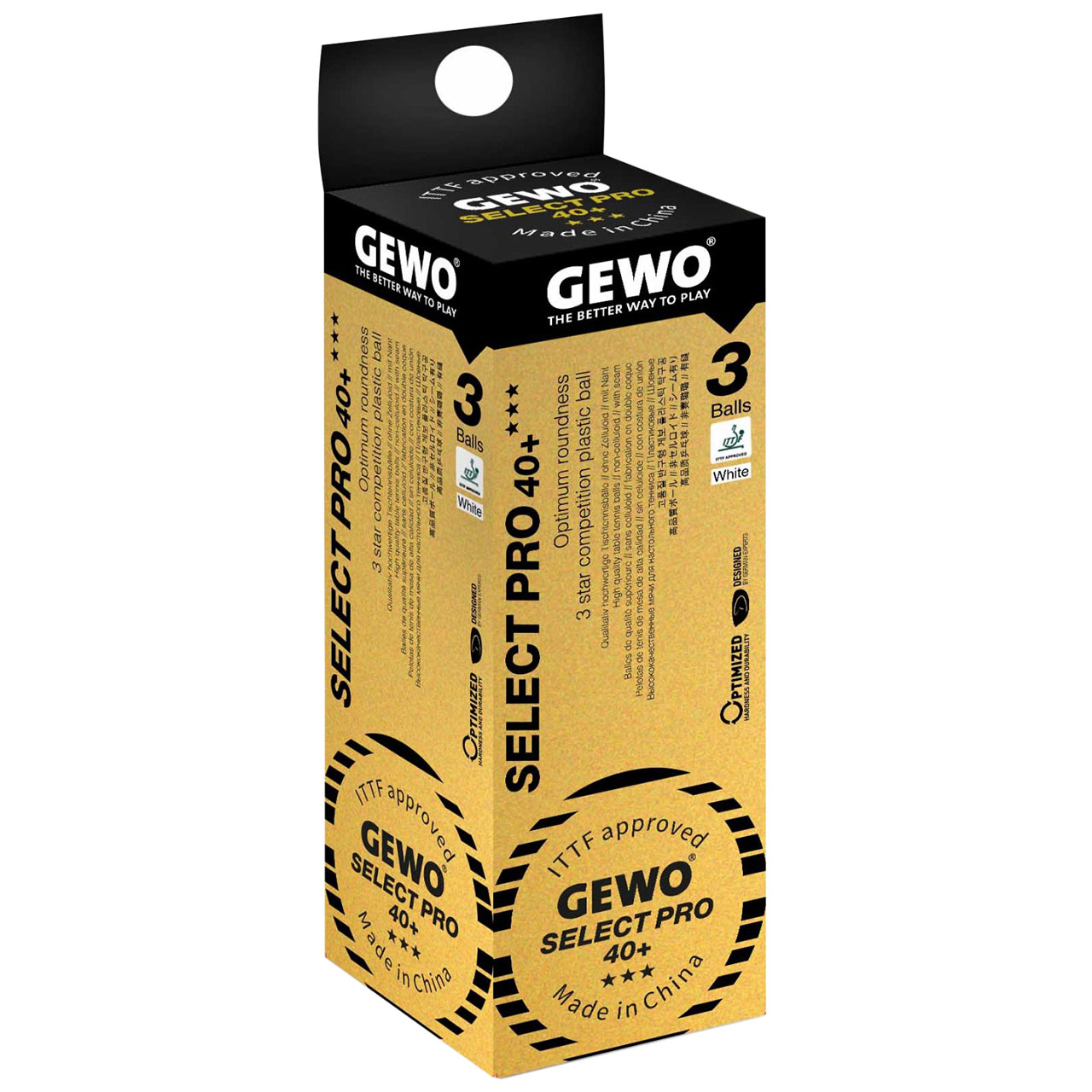 Tischtennis Ball Gewo Select Pro 40+ *** 3 Stück