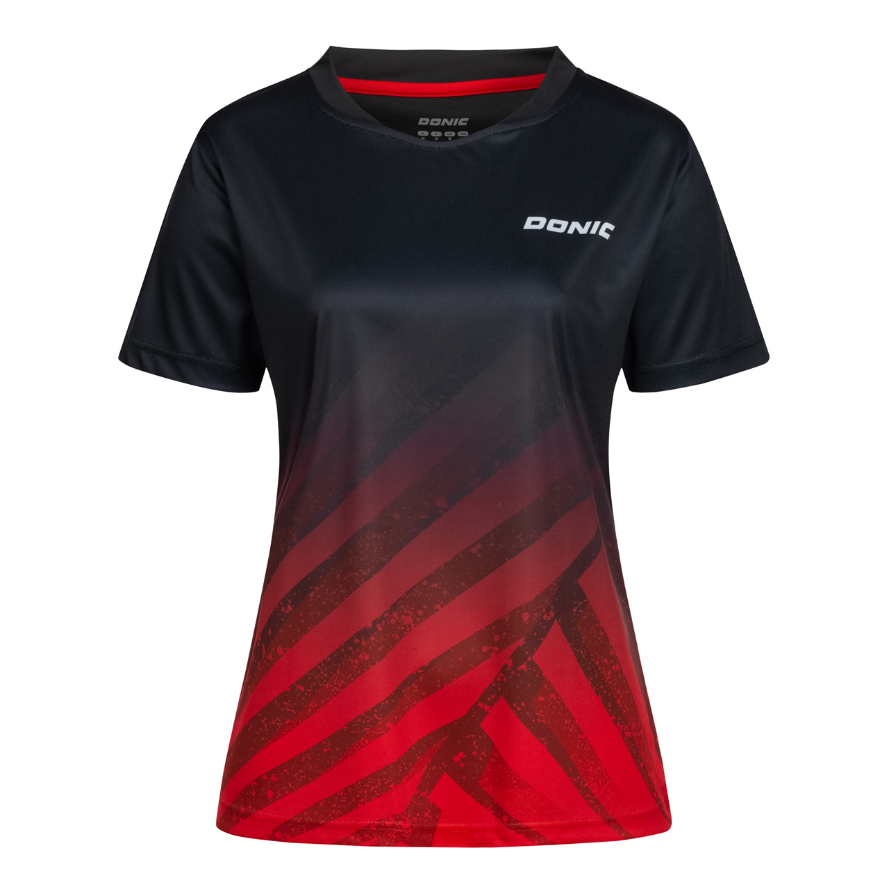 donic-ladies_flow-black-red-front-web DONIC Shirt Flow Lady schwarz/rot Brust
