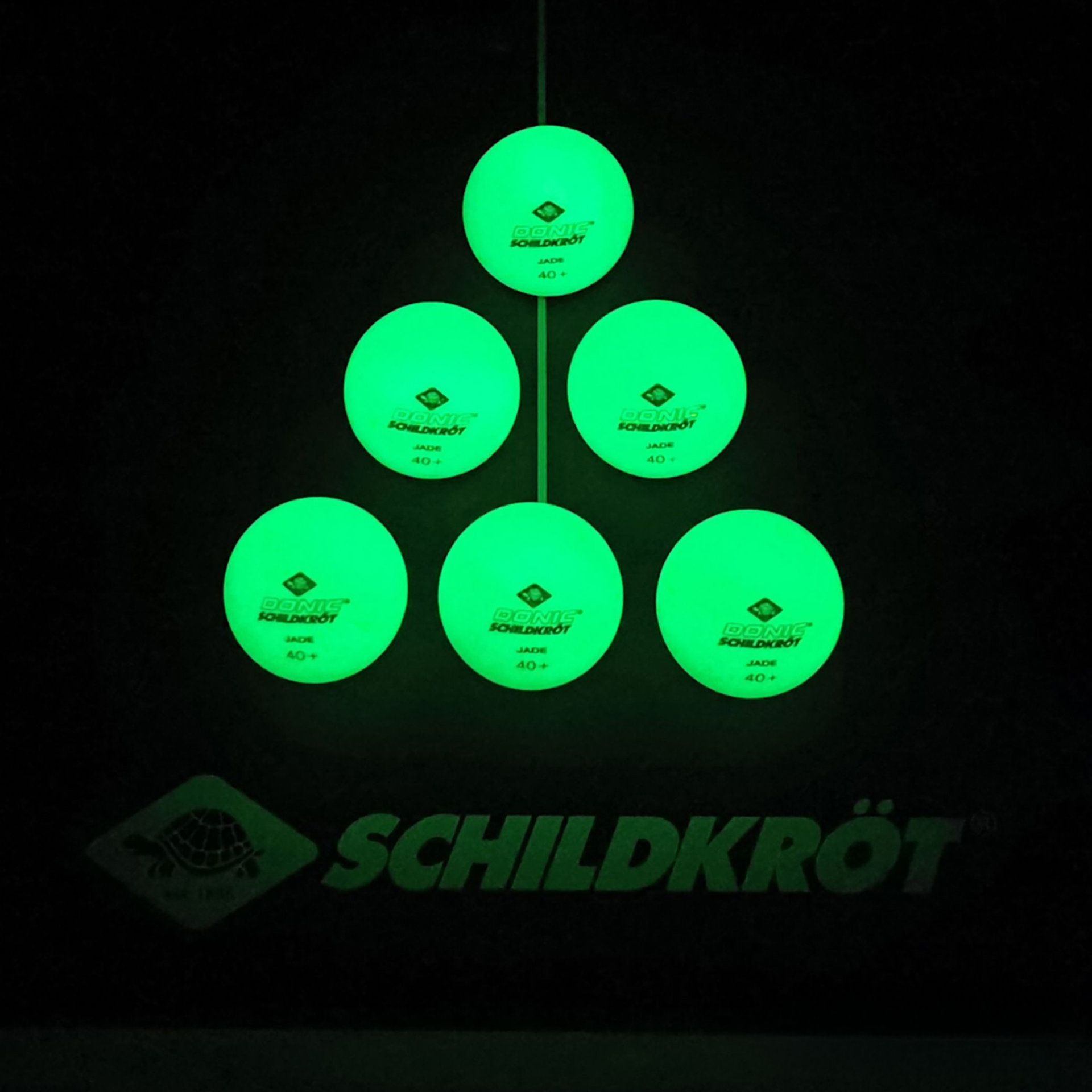 DONIC Schildkröt Ball Glow in the Dark 6er
