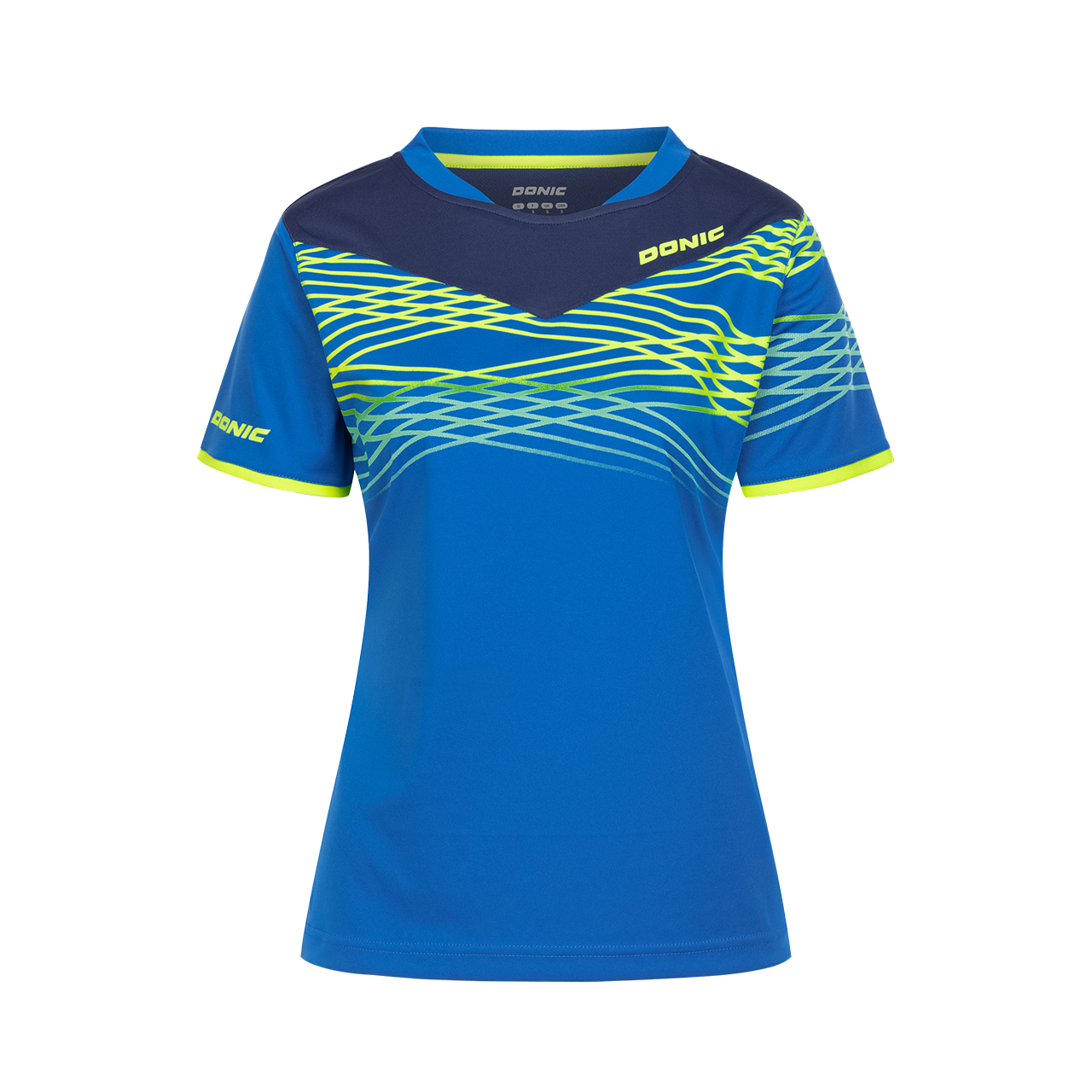 Tischtennis DONIC Shirt Clash Lady blau Brust