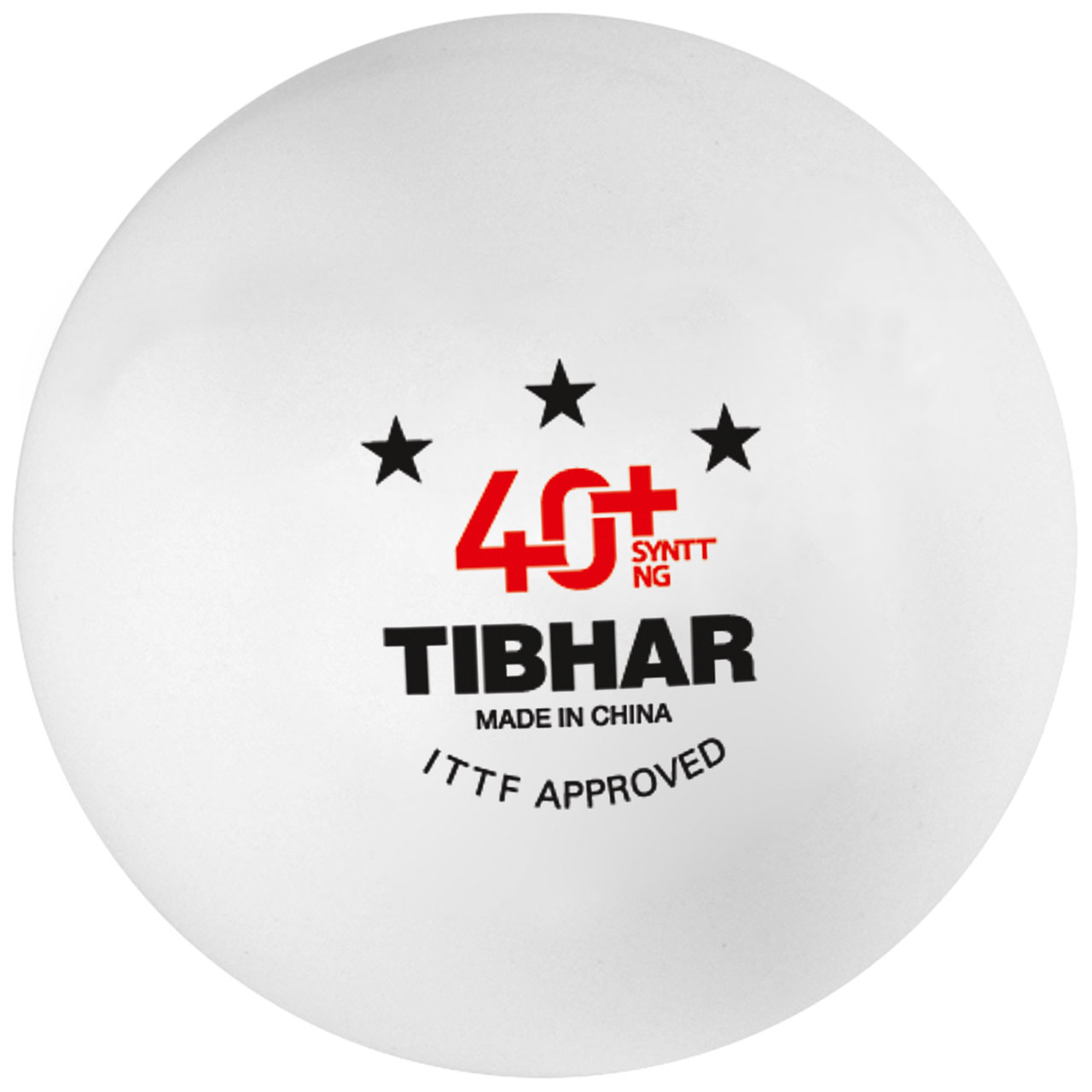 Tischtennis Ball TIBHAR SYNTT NG *** 40+ weiß