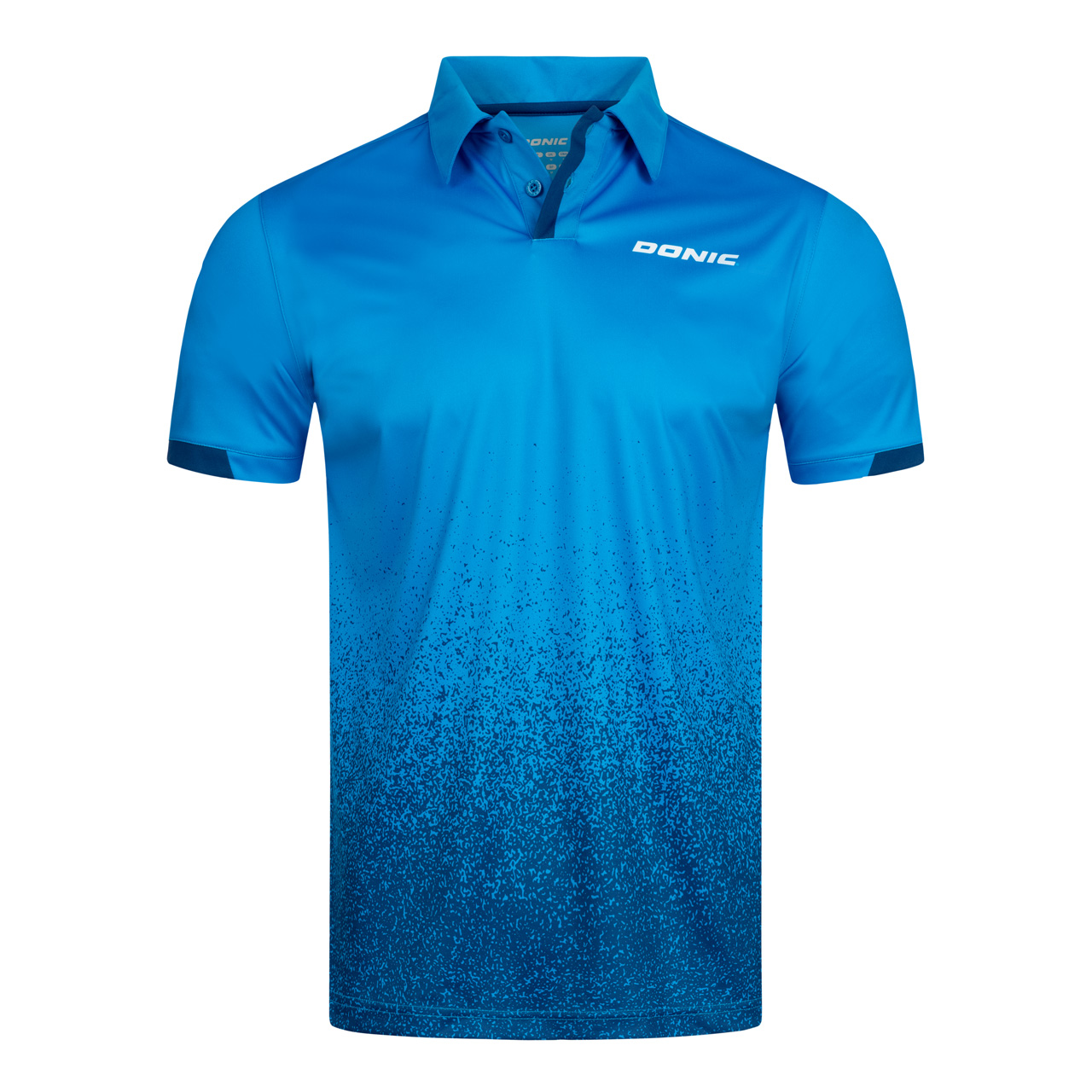 donic-poloshirt_splash-flex-cyan-front-web DONIC Tischtennis Polohemd Splashflex cyanblau Brust