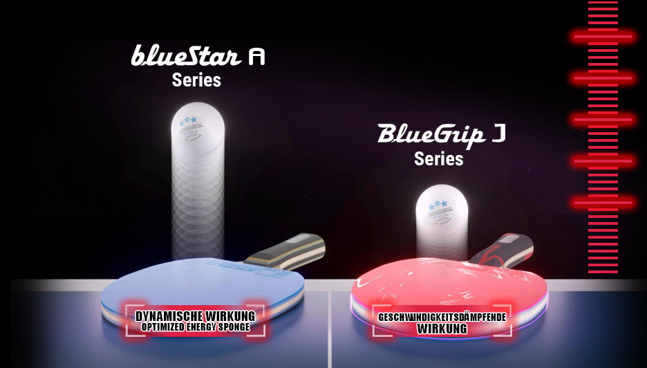 Hier wird der Unterschiedliche Ballabsprung von Bluestar und Bluegrip demonstriert - bei Bluegrip gibt es eine geschwindigkeitsdämpfende Wirkung.
