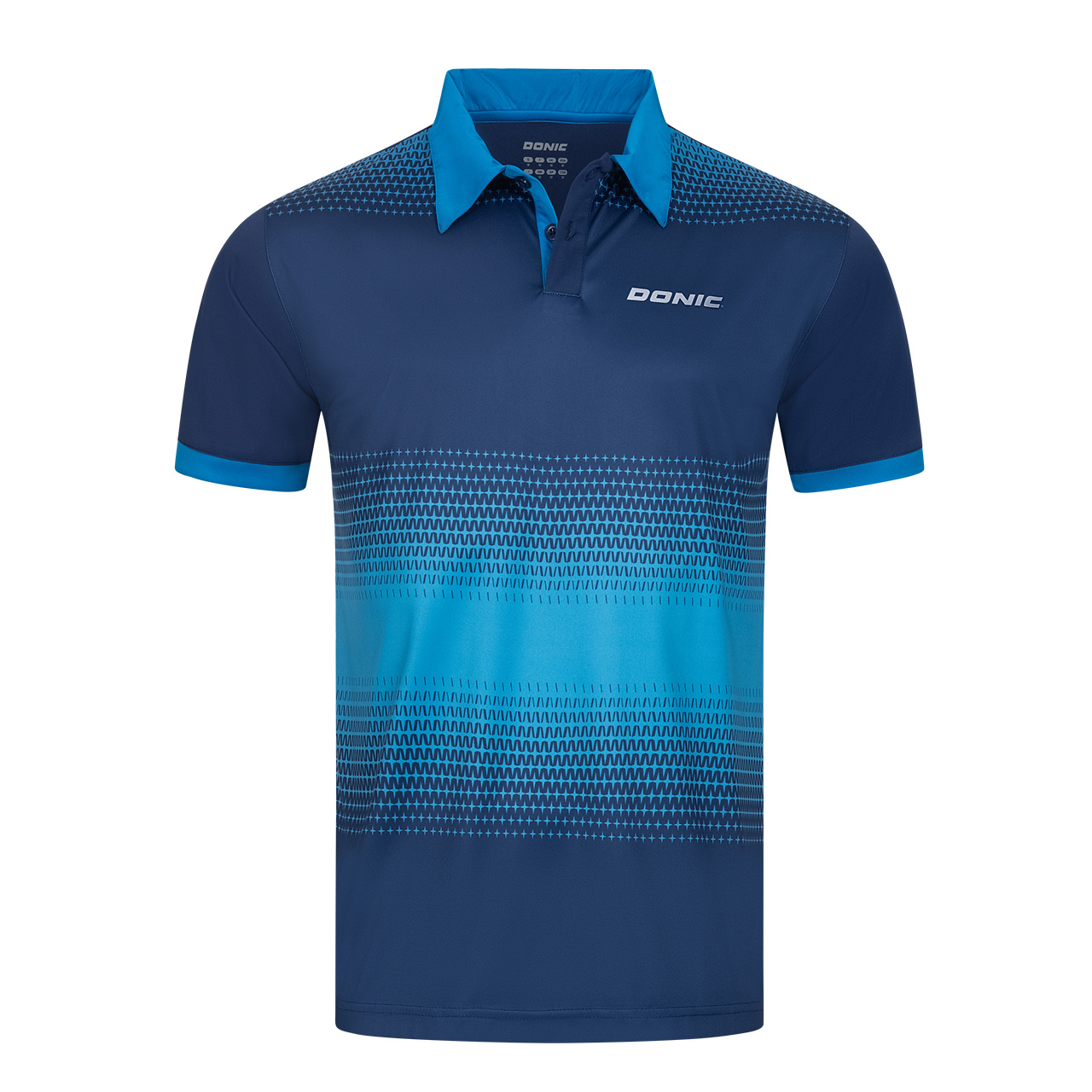 DONIC Poloshirt Push marine/cyanblau Brust