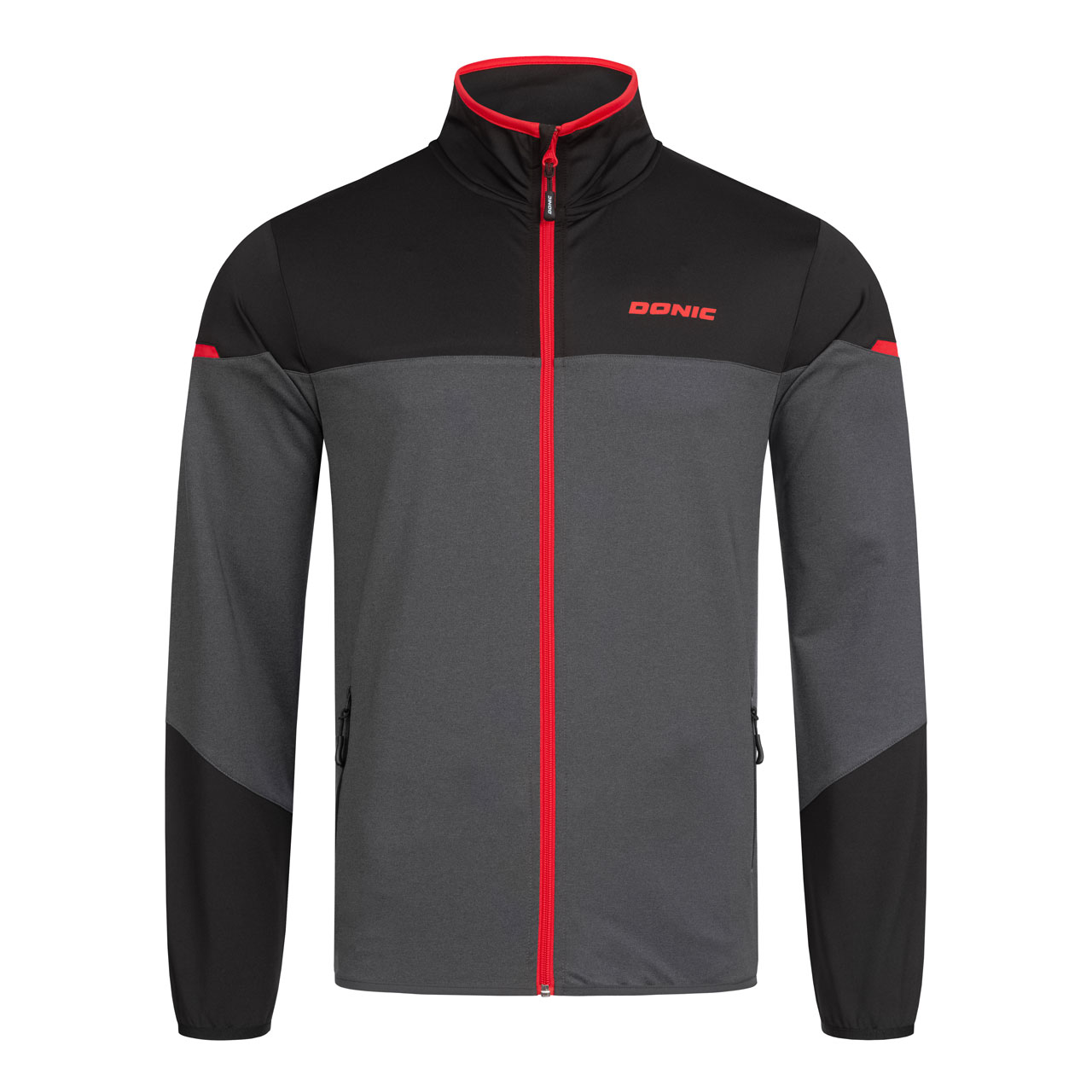 donic-tracksuit_craft-black-red-top-front-web DONIC Tischtennis Anzugjacke Craft schwarz/rot Brust