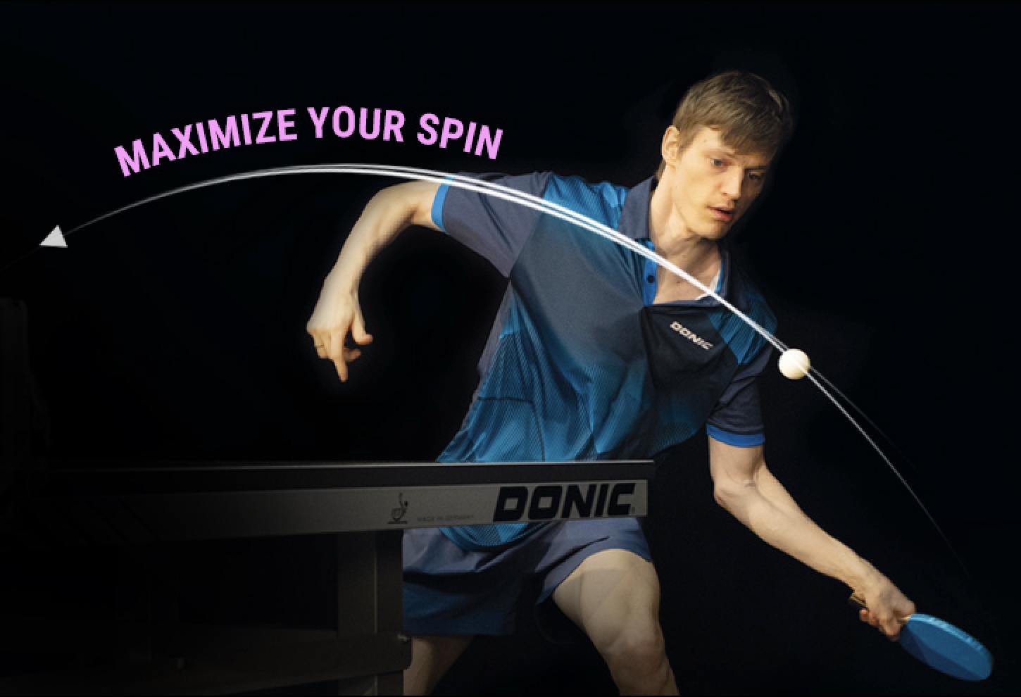 Maximize your Spin: Tischtennisspieler Anders Lind beim Spiel mit den Bluestar-Belägen