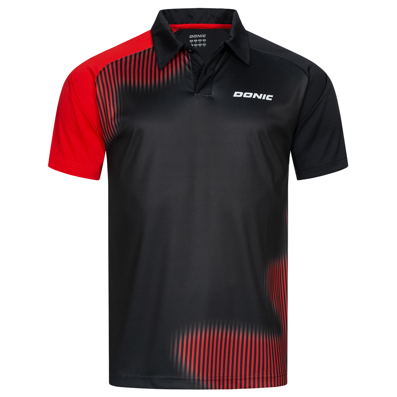 donic-polo_caliber-black-red-front-stills-web DONIC Poloshirt Caliber schwarz/rot