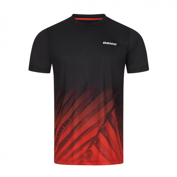 DONIC T-Shirt Argon schwarz/rot Brust